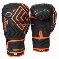 Боксерские перчатки Maraton G62 из PVC на липучке (TRNG62-OR, черно-оранжевый)