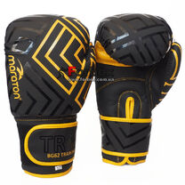 Боксерские перчатки Maraton G62 из PVC на липучке (TRNG62-Y, черно-желтый)