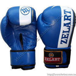 Перчатки боксерские Zelart на основе PU (ZB-4277, синие)