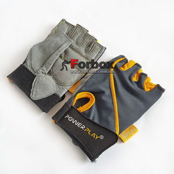 Перчатки для фитнеса Power Play Womans (pp1725-B, серо-желтый)