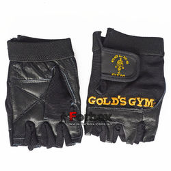 Рукавиці тренажерні Golds Gym для залу із шкіри (BC-3609, чорні)