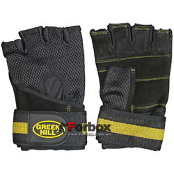 Тренажерные перчатки Green Hill (WLG-6430, кожа)