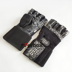 Перчатки для тренажерного зала Velo из натуральной кожи (VL-3234, черный)
