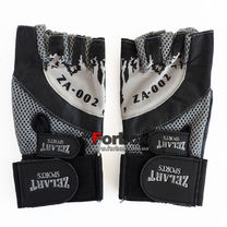Перчатки для тренажерного зала Zelart тяжелоатлетические кожа (ZB-8121, серые)