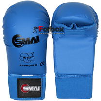 Перчатки для каратэ Smai WKF Approved без большого пальца (SMP-101, синие)