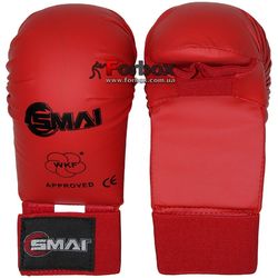 Рукавиці для карате Smai WKF Approved без великого пальця (SMP-101, червоні)