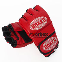 Перчатки для ММА и смешанных видов единоборств Boxer из кожи (05020, красные)