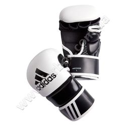 Рукавиці для ММА Adidas тренувальні із шкіри (ADICSG061, біло-чорні)