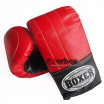 Снарядные перчатки Boxer тренировочные кожа (2014-01К, красные)