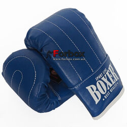 Снарядні рукавички Boxer тренувальні кожзам (2015-03С, сині)