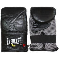 Снарядні рукавиці (блінчики) Everlast натуральна шкіра (MA-3645, чорні)