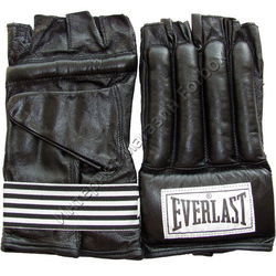 Снарядні рукавиці Everlast Зебра (ковбаски) шкіра (PMEZL, чорні)