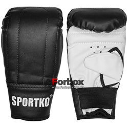 Снарядные перчатки SportKo кожвинил (1204-bk, черные)