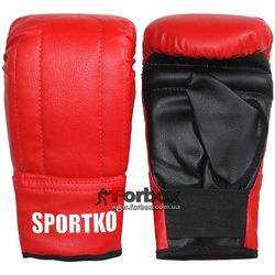 Снарядные перчатки SportKo кожвинил (1204-rd, красные)