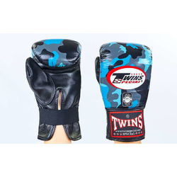 Снарядні рукавиці Twins із натуральної шкіри (FTBGL-1F-NB, синій камуфляж)
