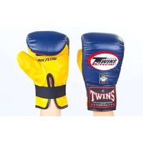 Снарядные перчатки кожаные Twins (TBGL-6F-BU, сине-желтый)