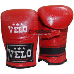 Снарядні рукавиці шкіра Velo (ULI-4005-B, червоний)