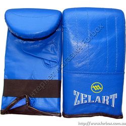 Снарядні рукавиці Zelart шкіряні (MA-0036, сині)
