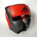 Шлем тренировочный кожаный Sparring HeadGuard Adidas (adibhg052, черно-красный)