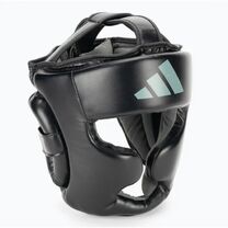 Шолом тренувальний Adidas Speed ​​Headguard з PU шкіри (ADISBHG041, чорно-сірий)