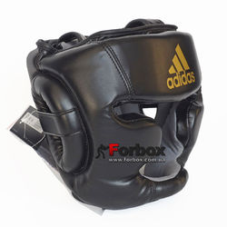 Шолом тренувальний Adidas Speed ​​Headguard з PU шкіри (ADISBHG041, чорно-жовтий)