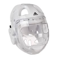 Шлем Adidas с защитной маской для тхэквондо аккредитация WTF (ADITHGM01-wh, белый)