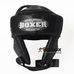 Шлем боксерский без бороды Boxer из кожи (2029-01Ч, черный)