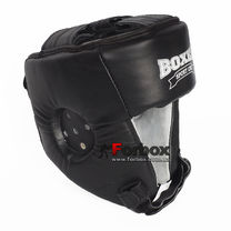 Шлем боксерский Boxer Элит с печатью ФБУ кожа (2031-01Ч, черный)
