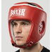 Шлем боксерский турнирный из натуральной кожи Boxer с усиленной макушкой (2032К, красный)