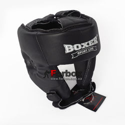 Шолом боксерський турнірний Boxer на шнурках серії Еліт (2034-01Ч, чорний)