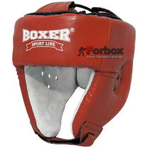 Шолом боксерський Boxer Еліт з печаткою ФБУ шкіра (2031-01К, червоний)