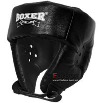 Шлем боксерский Boxer кожа (2027-01Ч, черный)