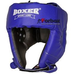 Шлем боксерский Boxer кожзам (2028-01С, синий)
