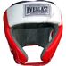 Шолом боксерський Everlast натуральна шкіра (SBENL, червоно-білий)