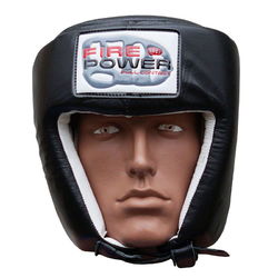 Шлем боксерский для соревнований FirePower FPHG2 кожа черный
