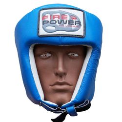 Шолом боксерський для змагань FirePower шкіра (FPHG2, синій)