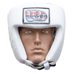Шолом боксерський для змагань FirePower шкіра (FPHG2, білий)