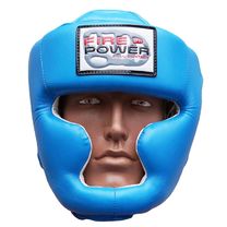Шлем боксерский для тренировок FirePower кожзам (FPHGA3, синий)