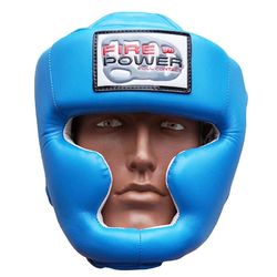 Шлем боксерский для тренировок FirePower FPHGA3 кожзам синий