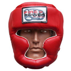 Шлем боксерский для тренировок FirePower FPHGA3 кожзам красный