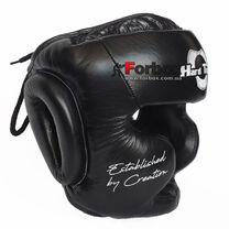 Шлем тренировочный Hard Touch Establish кожаный с полной защитой (BO-5235, черный)