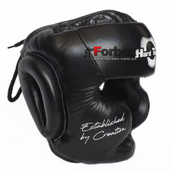 Шлем тренировочный Hard Touch Establish кожаный с полной защитой (BO-5235, черный)