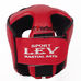 Шлем кикбоксерский Lev Sport из кожзаменителя (LSHK-RD, красный)