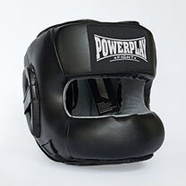 Шолом боксерський Power Play з бампером PU + Amara (3067, чорний)