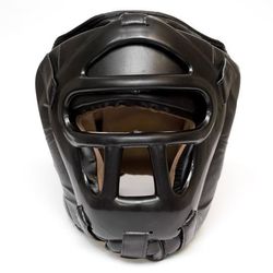 Шлем с пластиковым забралом Reyguard кожа черный