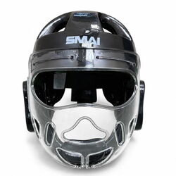 Шолом Smai із захисною маскою чорний (P011B-GRILL)