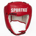 Шлем турнирный с печатью ФБУ кожа SportKo (1717-rd, красный)