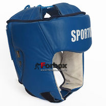 Шлем турнирный с печатью ФБУ кожа SportKo (1717-bl, синий)