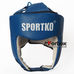 Шлем турнирный с печатью ФБУ кожа SportKo (1717-bl, синий)