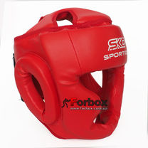 Шлем закрытый тренировочный Sportko FULL FACE (ОД3-RD, красный)